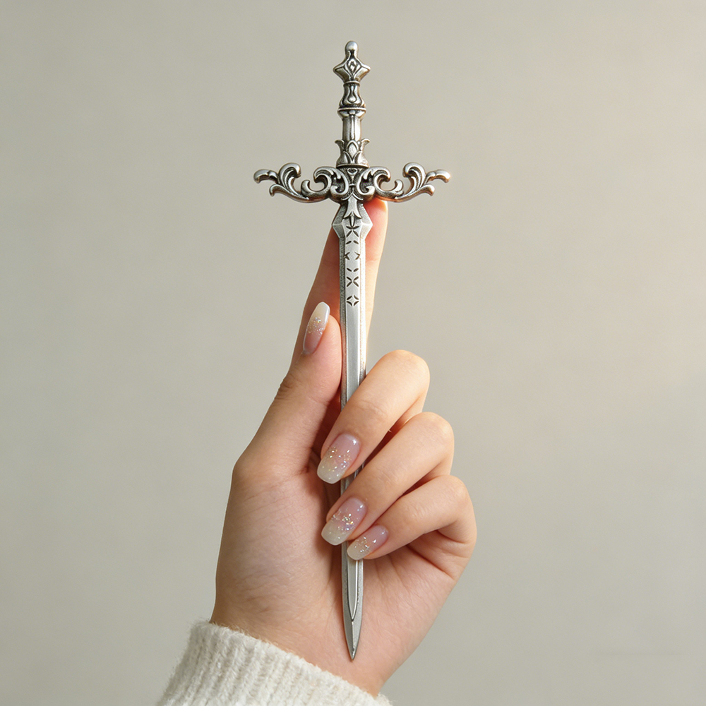1pc zilverkleurige zwaardhaars - Cosplay Prop Dagger recensie en prijs