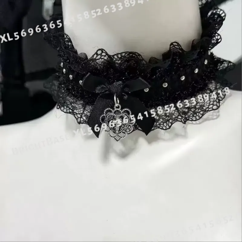 Gotische zwarte kant choker me - Magnetic Clasp Cosplay recensie en prijs